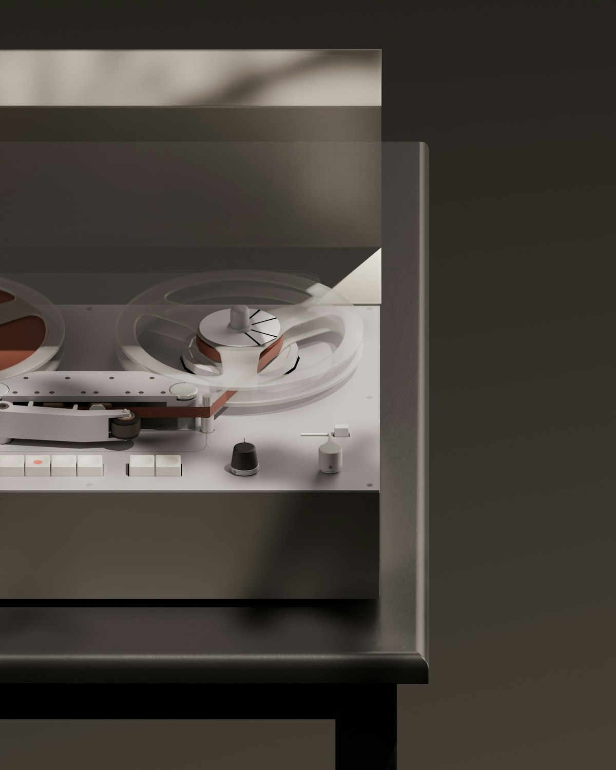A Braun TG 60 reel-to-reel tape recorder seen from above